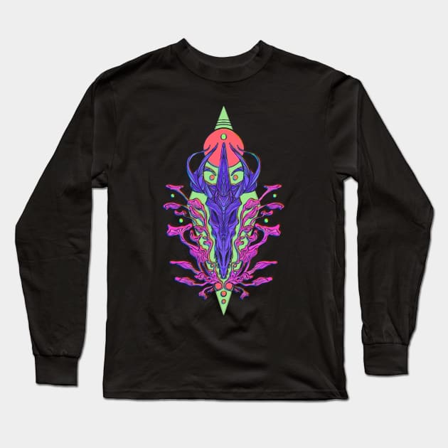 Psychodelic dragon skull Long Sleeve T-Shirt by iisjah